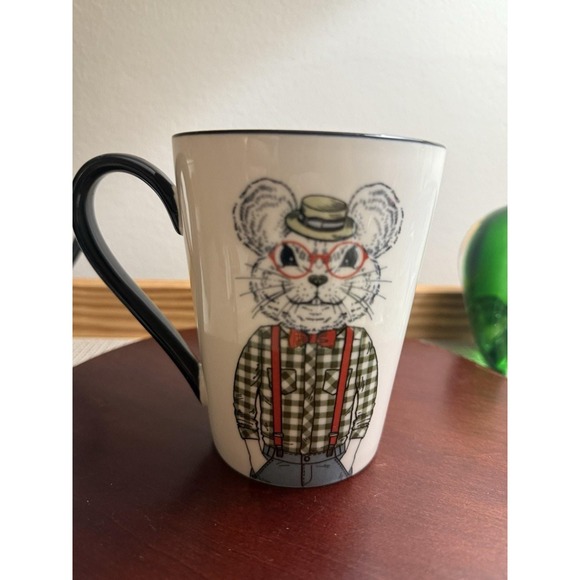 Hipster Mouse Animal Mug 16.5 oz- Signature Housewares Coffee Tea Mug - Picture 2 of 5